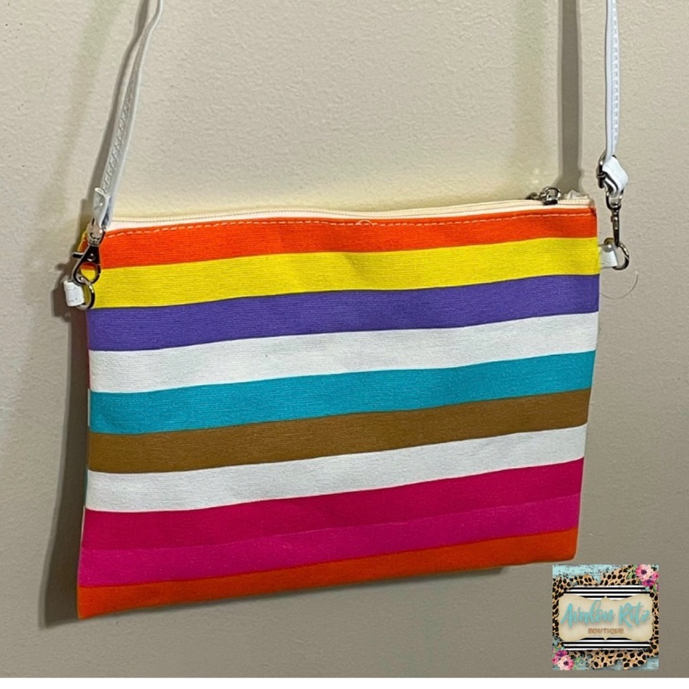 🎉❤️All About Stripes Multicolor Crossbody Purse Clutch Wristlet